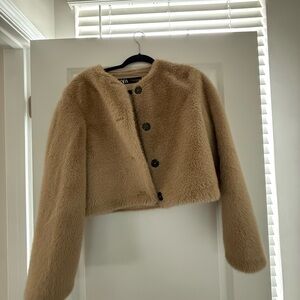 Zara Tan Teddy Jacket